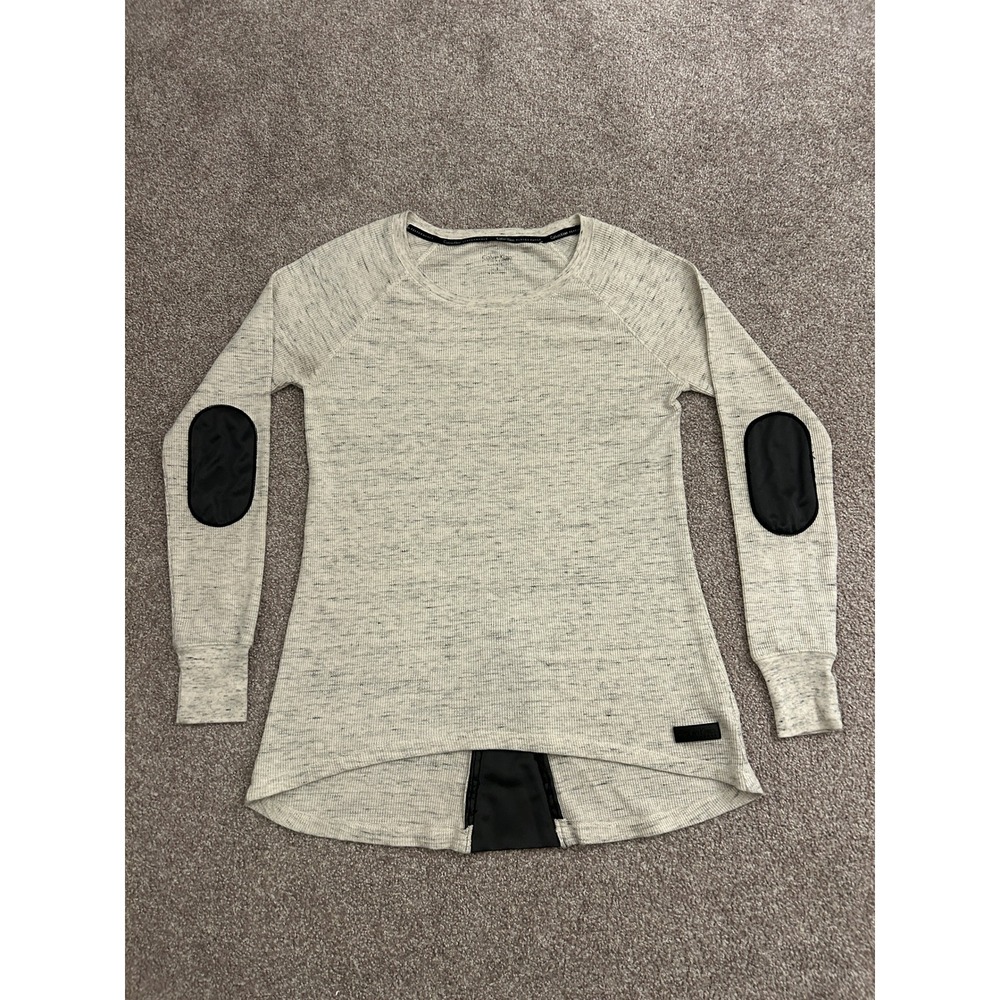 VTG Calvin Klein Performance Top Women Small Grey Excellent Elbow Patch Thermal